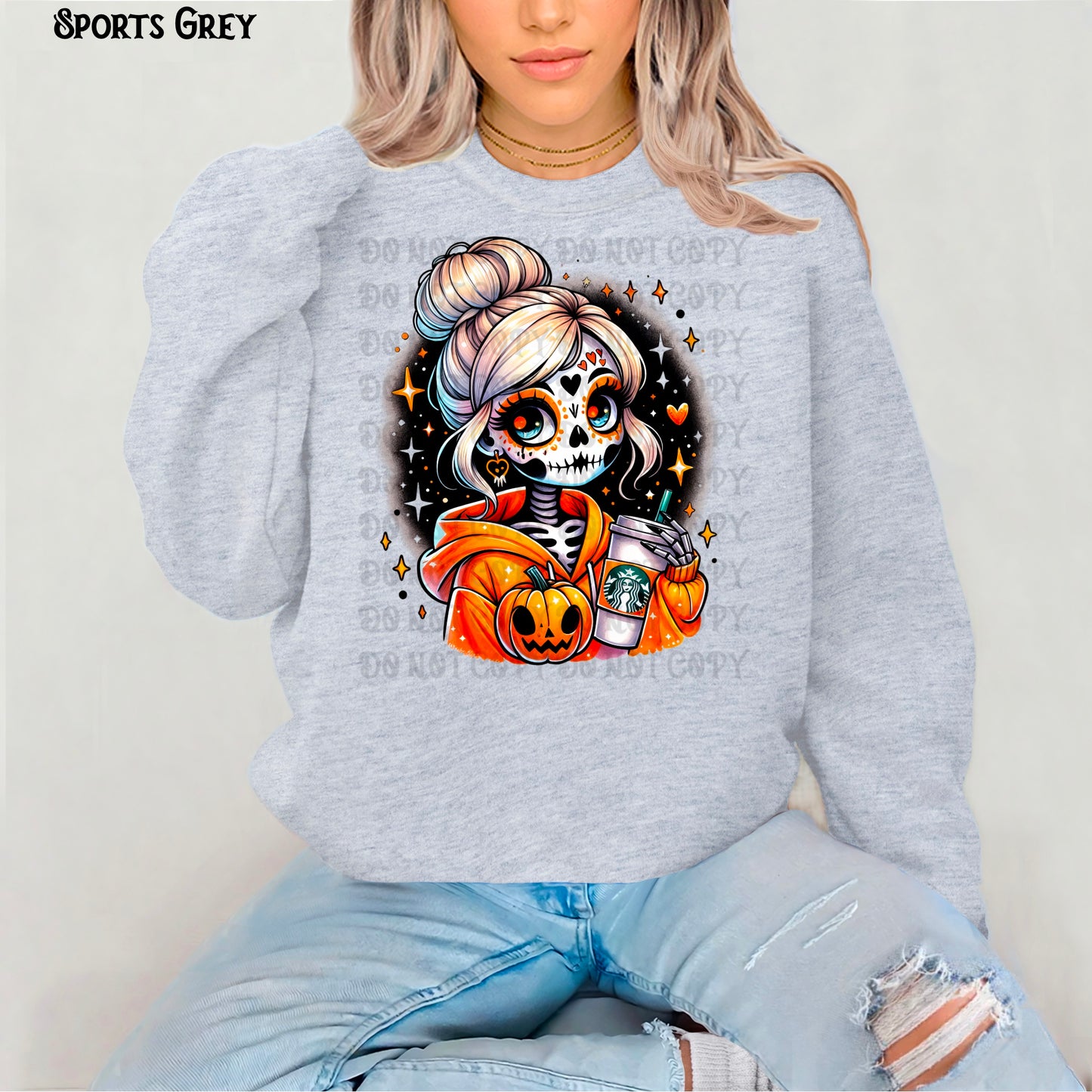 Bun Skull Coffee Lady Sweatshirt