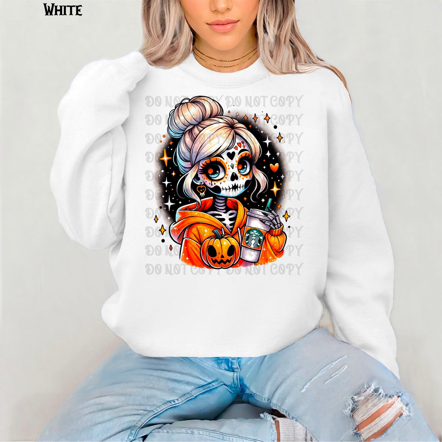 Bun Skull Coffee Lady Sweatshirt