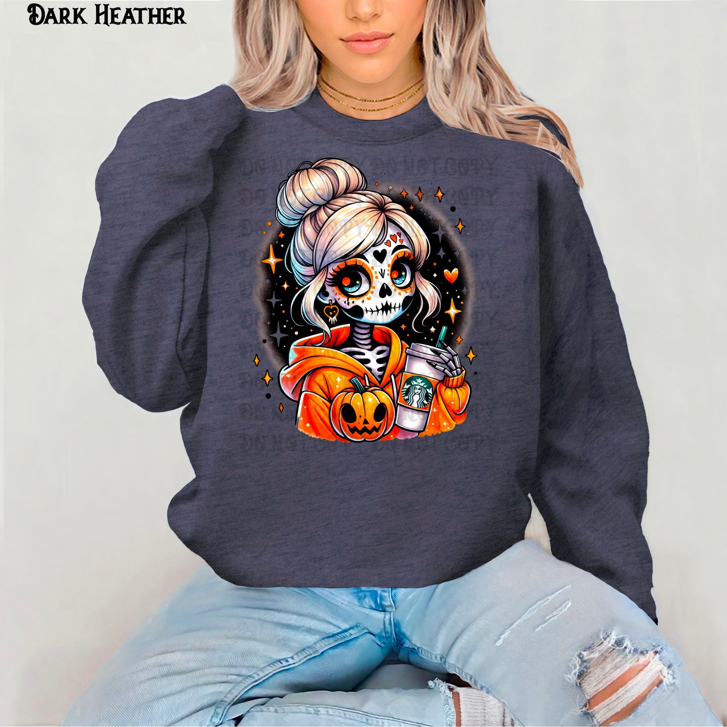 Bun Skull Coffee Lady Sweatshirt