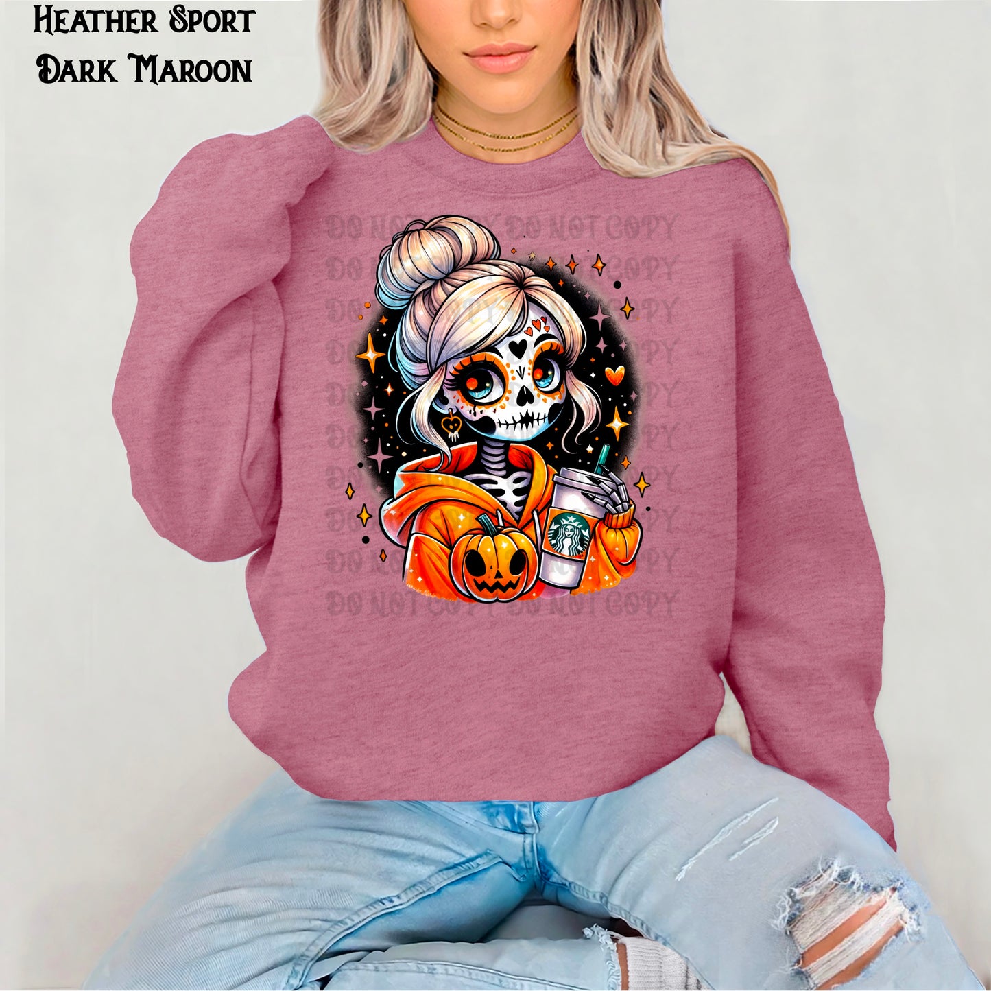 Bun Skull Coffee Lady Sweatshirt