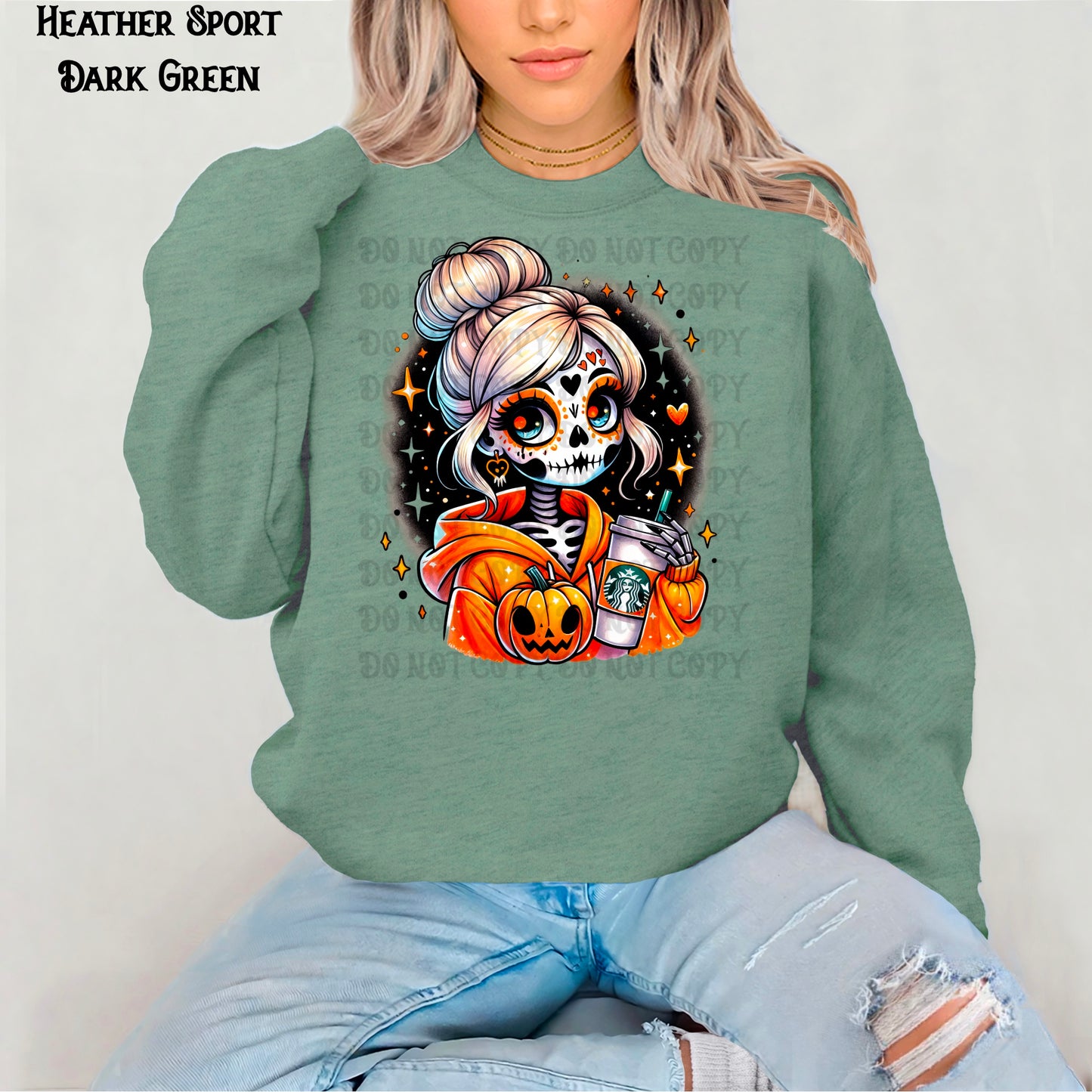 Bun Skull Coffee Lady Sweatshirt