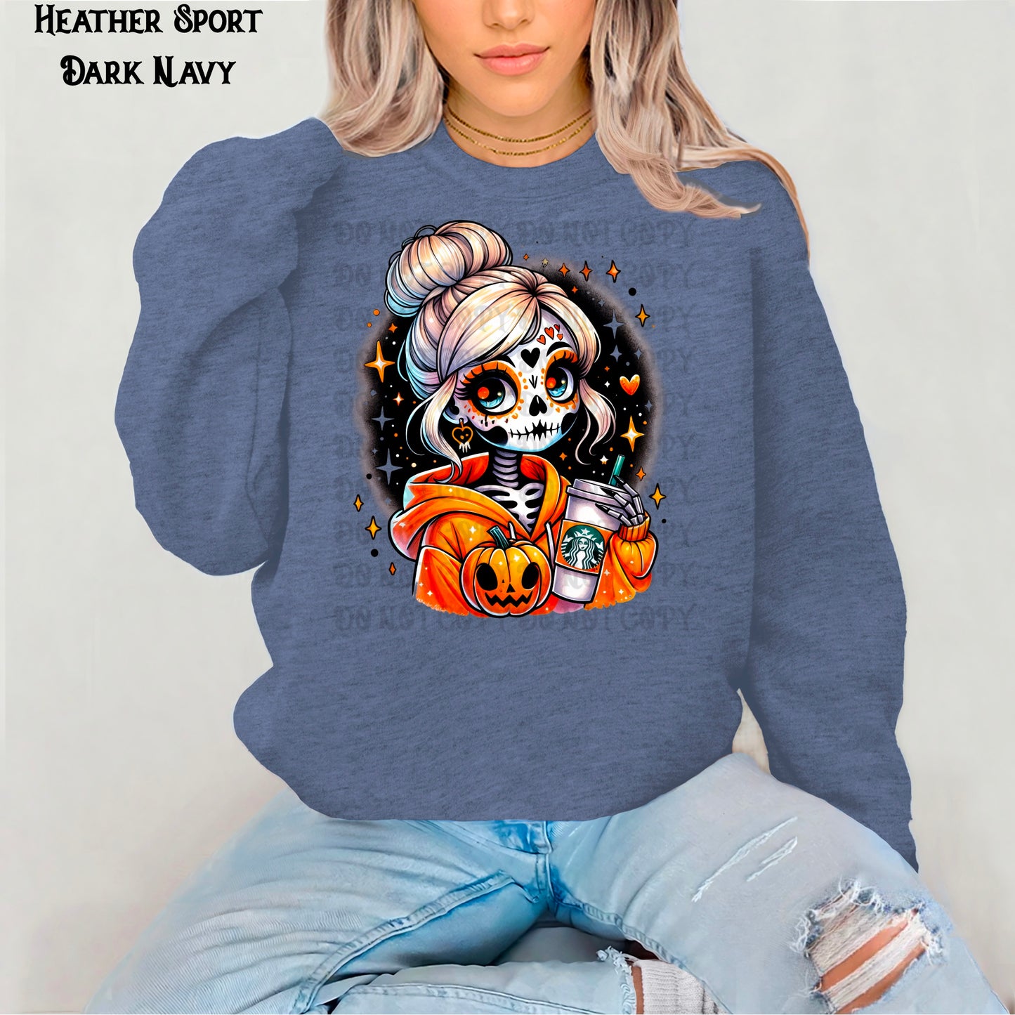 Bun Skull Coffee Lady Sweatshirt