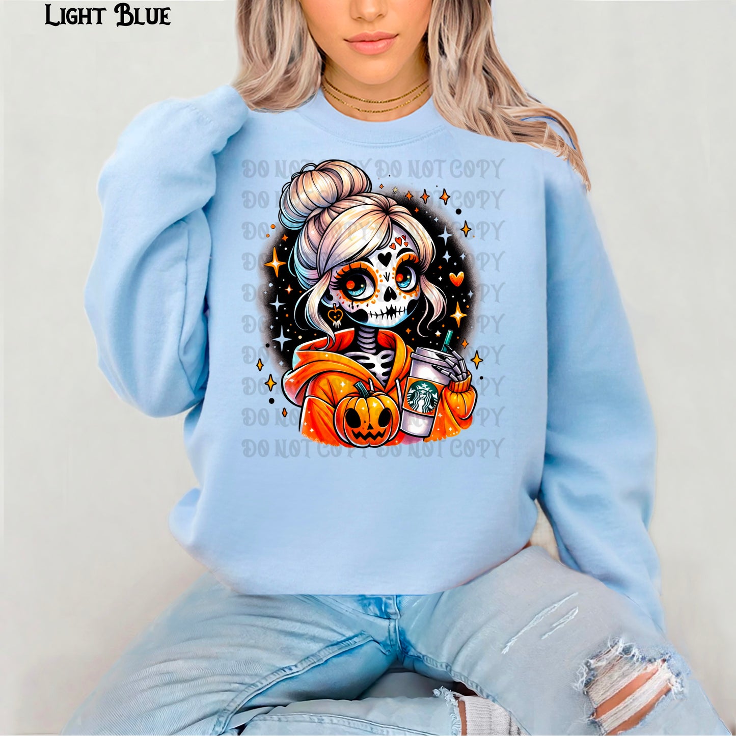 Bun Skull Coffee Lady Sweatshirt