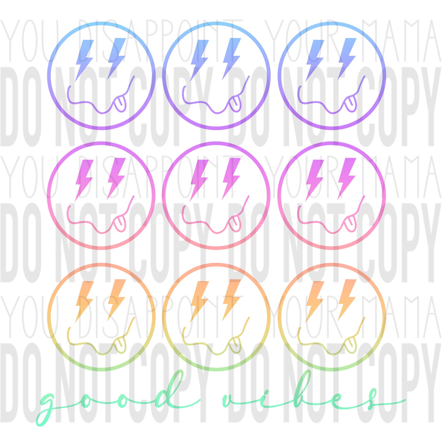 Good Vibes Rainbow transfer