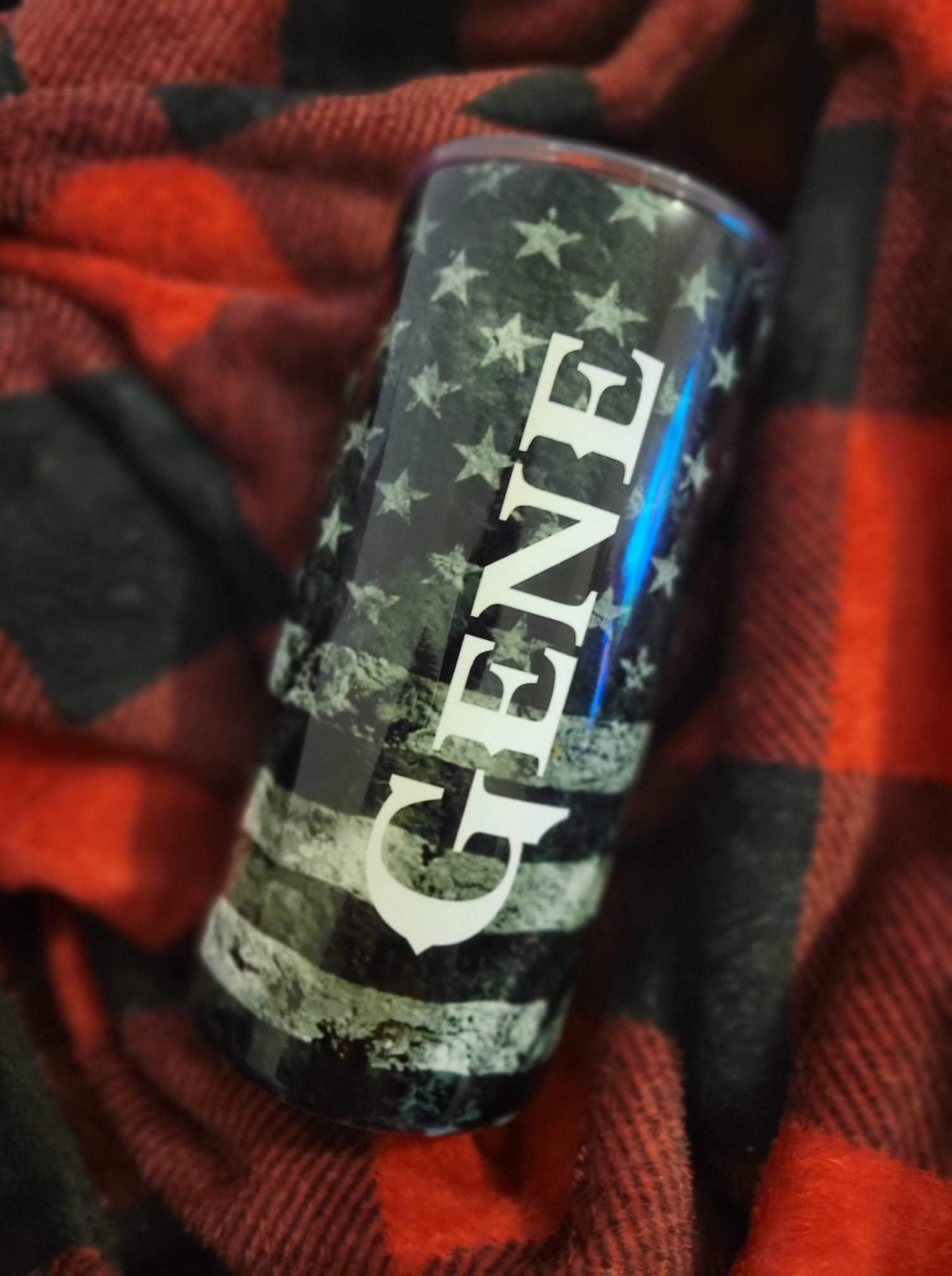 Blacked Out American Flag Tumbler