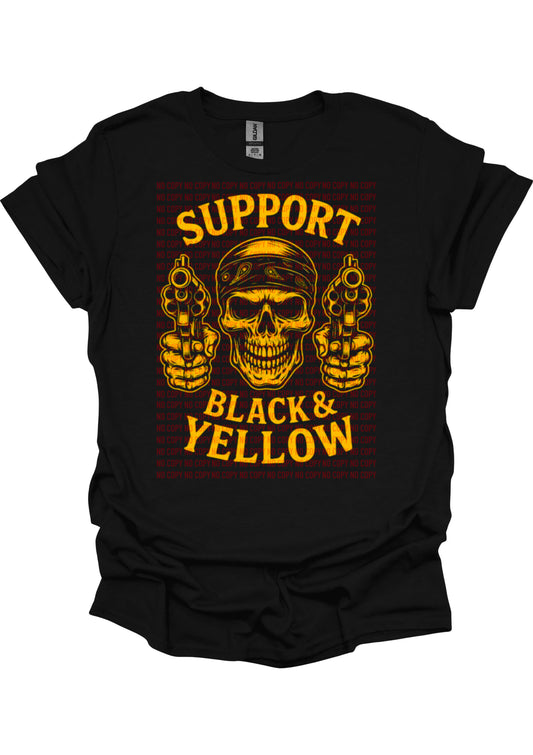 Support Black & Yellow Skull & Guns