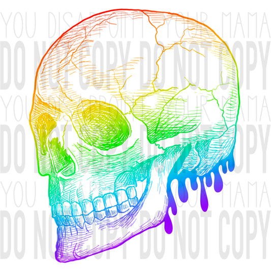 Rainbow Skull transfer