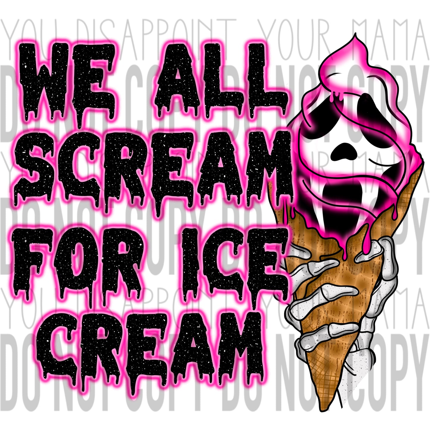 We All Scream For Ice Cream Skull transfer