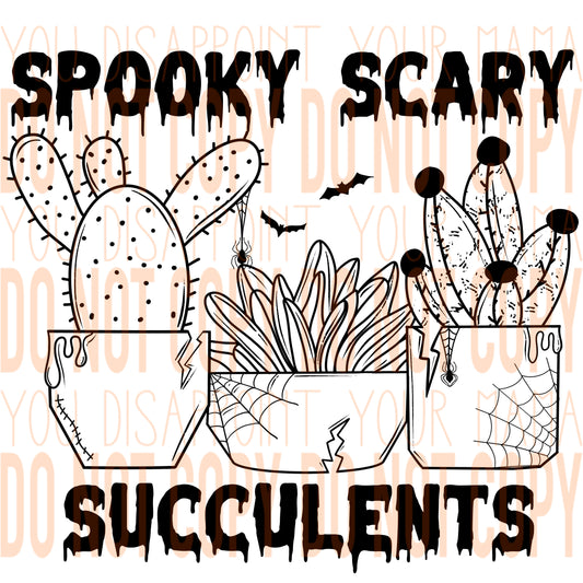 Spooky Scary Succulents transfer