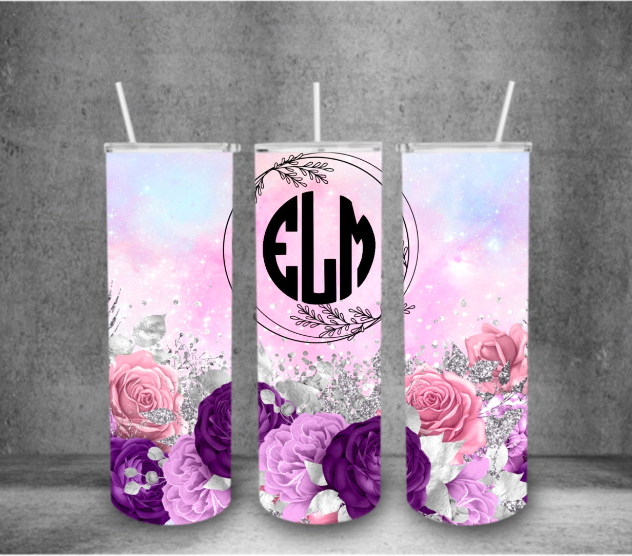 Purple Flower Monogram